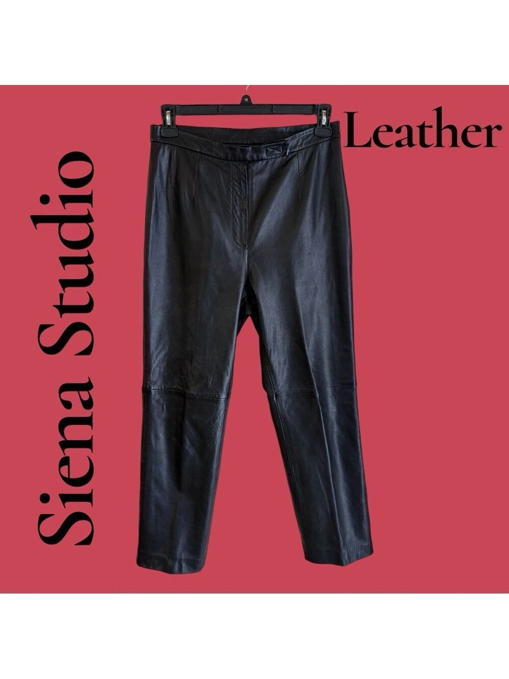 Siena Studio Women’s Genuine Leather, Lined Trousers. Black. Size 12. Like new!